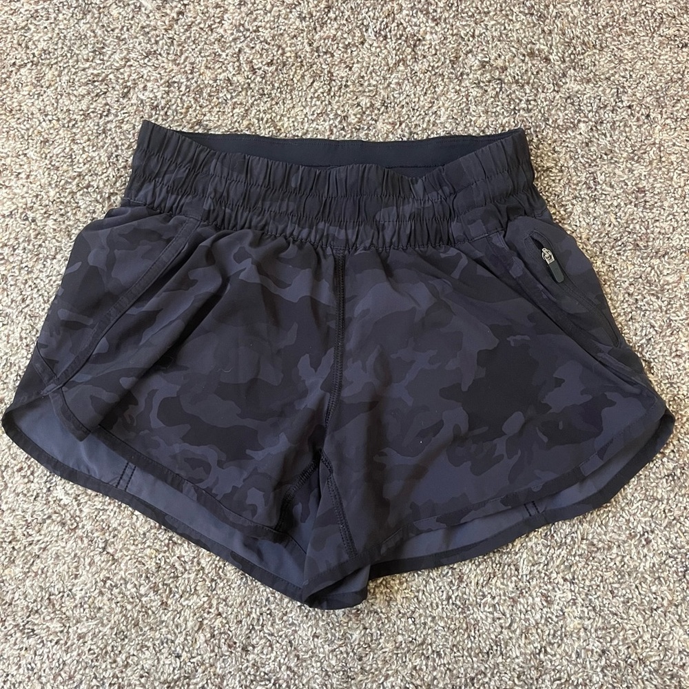 Lululemon Athletica Black Camo Athletic Shorts